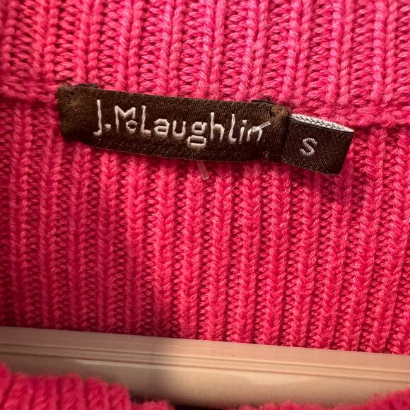 J. McLaughlin Women's Silk Quilted Pink Coral Full Zip Athleisure Sweater Small - Picture 6 of 6